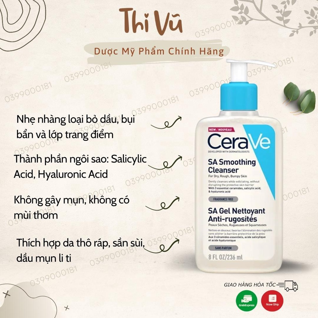 Sữa Rửa Mặt CeraVe Phong Cách Mới 2023 236ml deerlu09