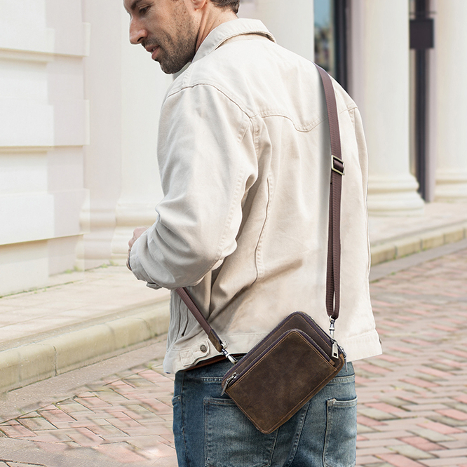 Túi Đeo Hông Bằng Da Ngựa Phong Cách Vintage Thời Trang Cho Nam