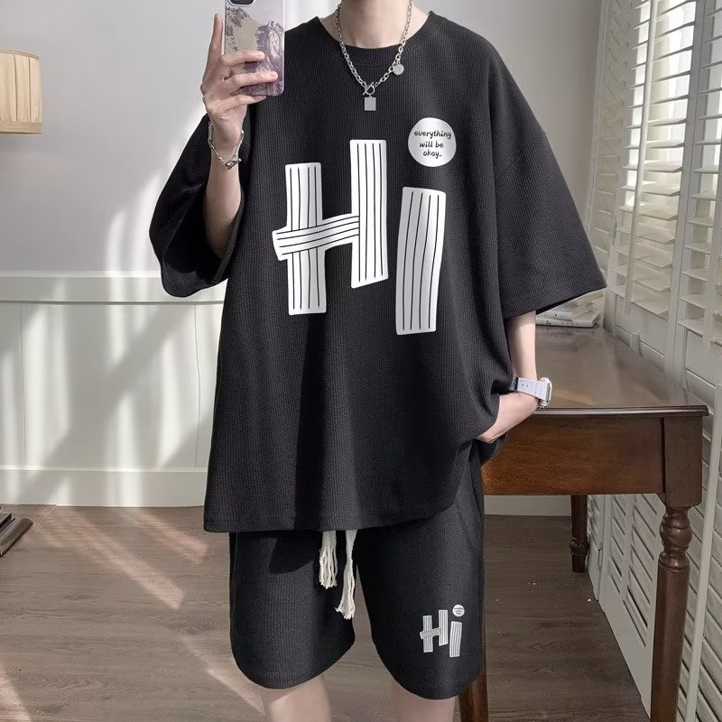 Bộ Áo Thun Ngắn Tay + Quần short Thể Thao Thời Trang Nam Tính