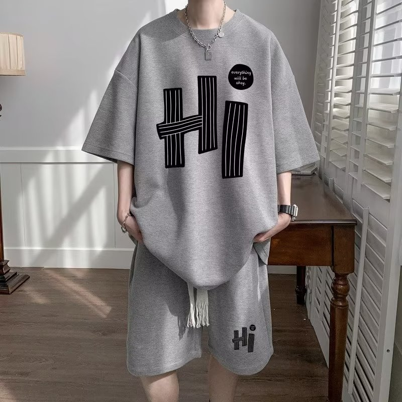 Bộ Áo Thun Ngắn Tay + Quần short Thể Thao Thời Trang Nam Tính