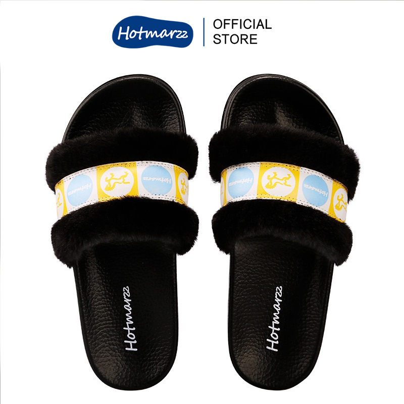 Hotmarzz Dép Bông Đi Trong Nhà Dành Cho Nữ Xanh Trắng Đen BQ4016