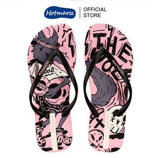  Hotmarzz Dép Xỏ Ngón Nữ Thời Hồng nghệ thuật graffiti HM7080 