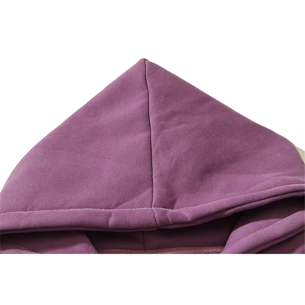 Áo Khoác Cardigan Có Nón Bằng Nỉ Thêu Chữ Màu Đen / Tím Thời Trang Mùa Thu Cho Nam Và Nữ