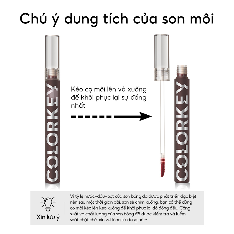 【COLORKEY】Son tint bóng Colorkey dạng lỏng lâu trôi glasting water tint 1.7g