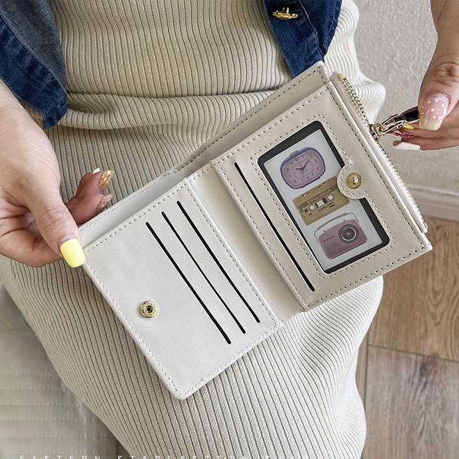 Ví Ngắn Đa Năng Có Khóa Kéo Thời Trang Cho Nữ