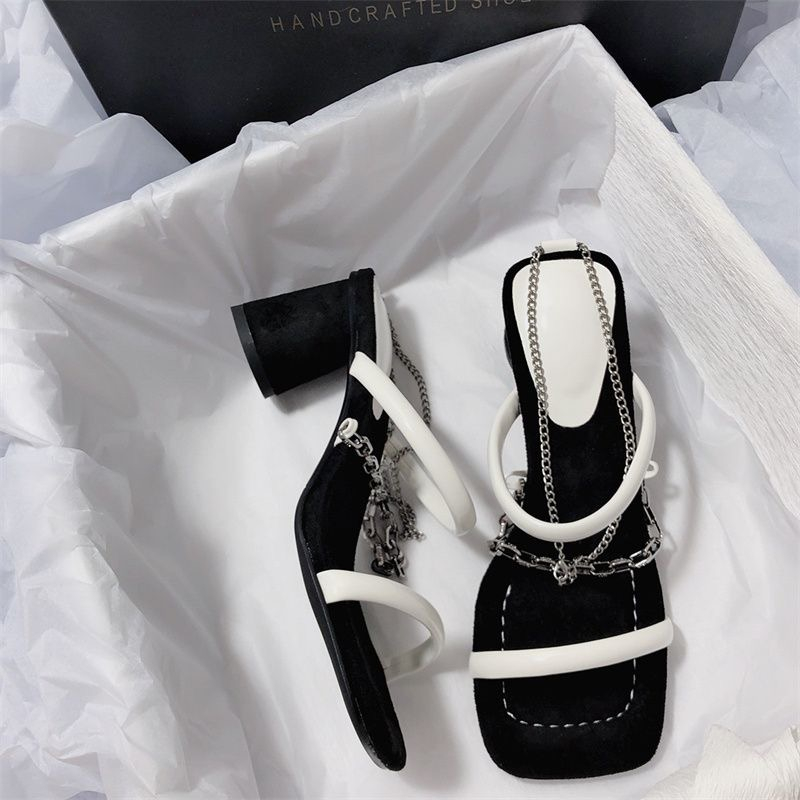 Sandal Đế Thấp 6CM Màu Đen Chống Trượt Thời Trang 2023 Cho Nữ