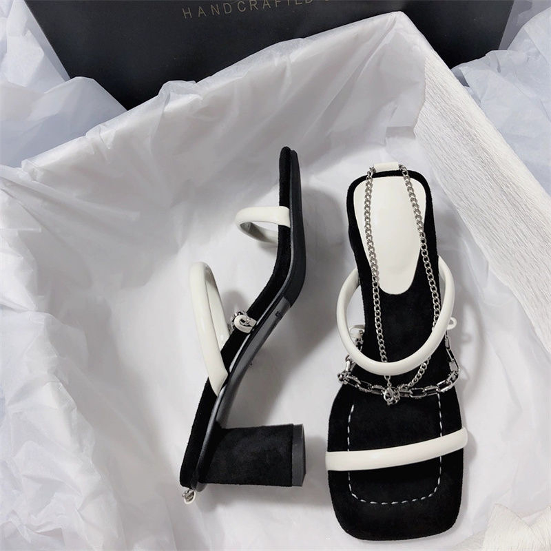 Sandal Đế Thấp 6CM Màu Đen Chống Trượt Thời Trang 2023 Cho Nữ