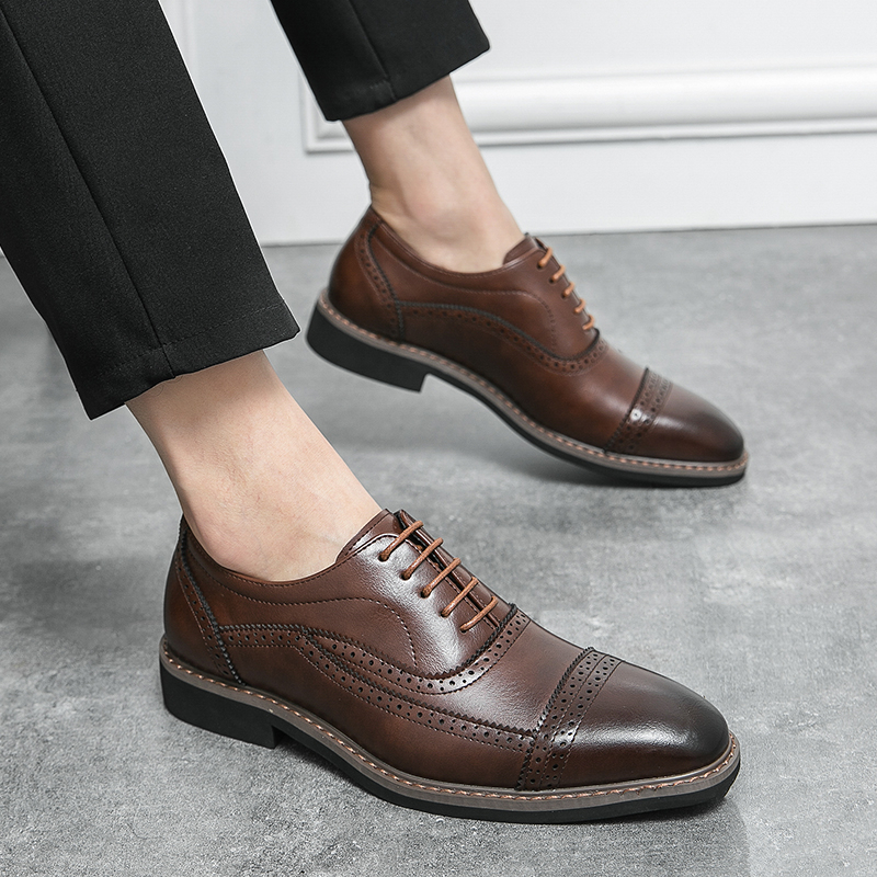 Giày Oxfords Brogues Da Mềm Thời Trang Hàn Quốc Cho Nam