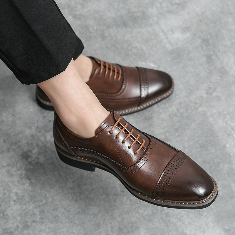 Giày Oxfords Brogues Da Mềm Thời Trang Hàn Quốc Cho Nam