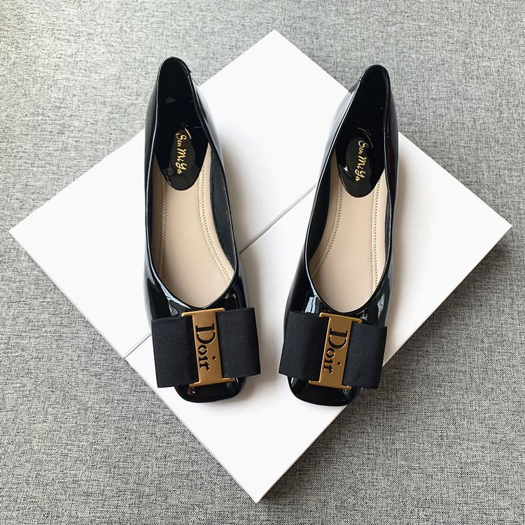 Giày Búp Bê Da Bóng Đế Mềm Thoải Mái Có Size Lớn 32-44 Thời Trang Dành Cho Nữ