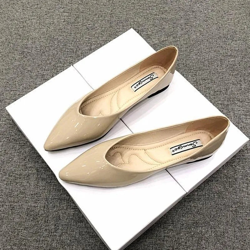 Giày Búp Bê Da Mềm Mũi Nhọn Thời Trang Mùa Hè 2023 Cho Nữ