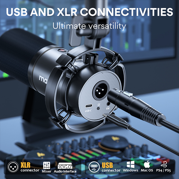 Micro PD200X Podcast Hai Chế Độ Cổng USB / XLR RGB Kèm Mic XLR Cho PC / Điện Thoại