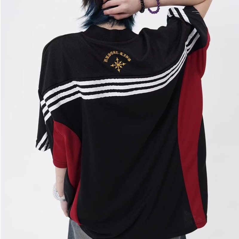 Áo Thun T-shirt Tay Ngắn Cổ Chữ V Thêu Hình Thời Trang Phong Cách Đường Phố Mới 2023 Dành Cho Nam Nữ