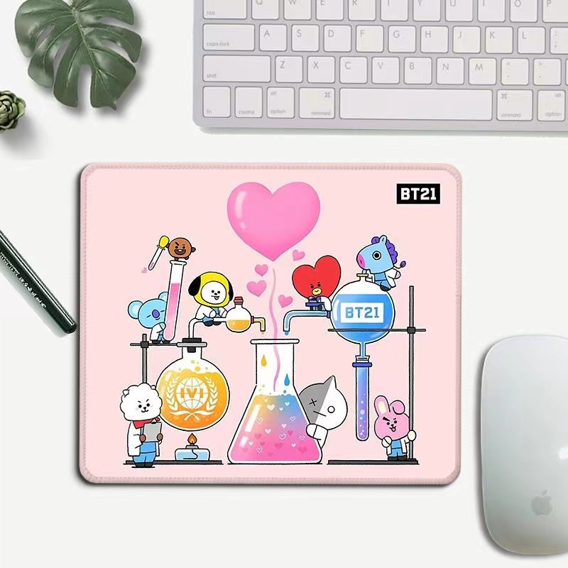 Tấm Lót Chuột Và Bàn Phím Chống Trượt In Hình BT21 Hoạt Hình Dễ Thương