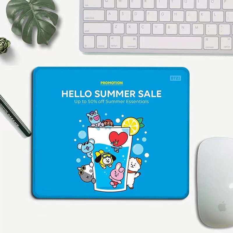 Tấm Lót Chuột Và Bàn Phím Chống Trượt In Hình BT21 Hoạt Hình Dễ Thương
