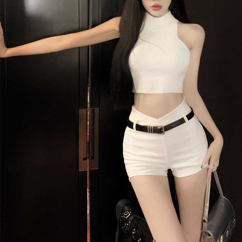 Cocory vn Quần Short Lưng Cao Dáng Ôm (+ Thắt Lưng) Quyến Rũ Cho Nữ