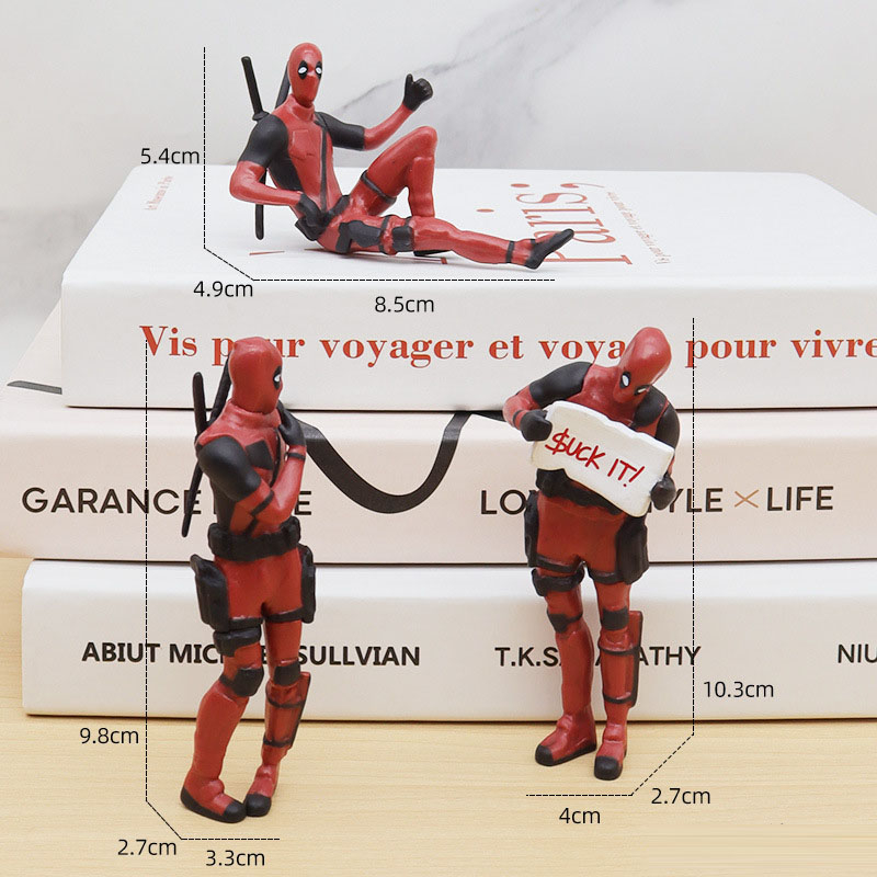 Mô Hình Nhân Vật Deadpool Đang Ngồi / Điều Chỉnh Tư Thế Ngồi / Trang Trí Bằng PVC