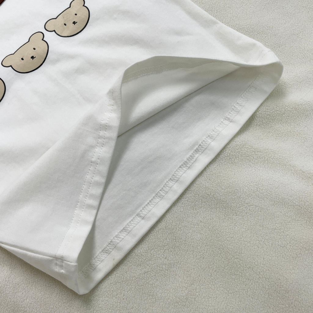 Set Áo Thun Ngắn Tay In Hình Gấu Và Quần Short Thời Trang Mùa Hè Cho Bé