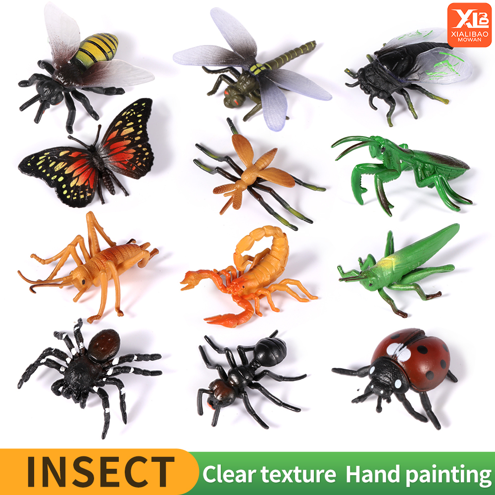Bộ Mô Hình Côn Trùng Mini Hoang Dã Bướm Bọ Cạp Cicada Thằn Lằn Đồ Chơi Giáo Dục Halloween Cho Trẻ Em