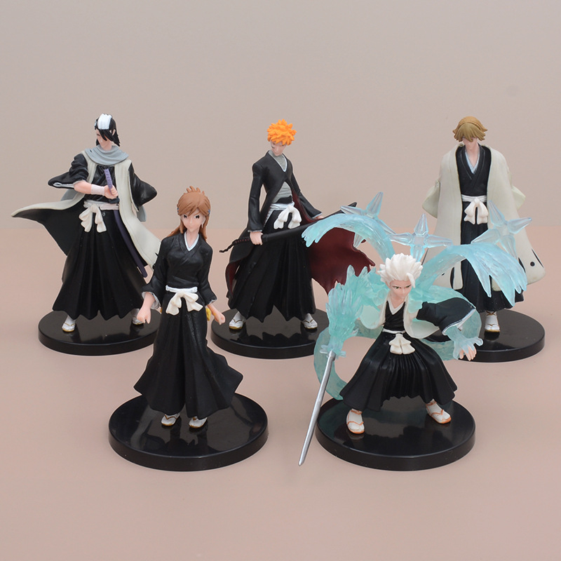 Bộ 5 Mô Hình Nhân Vật Kurosaki Ichigo Kuchiki Rukia Hitsugaya Toushirou Urahara Kisuke 12cm Bằng PVC