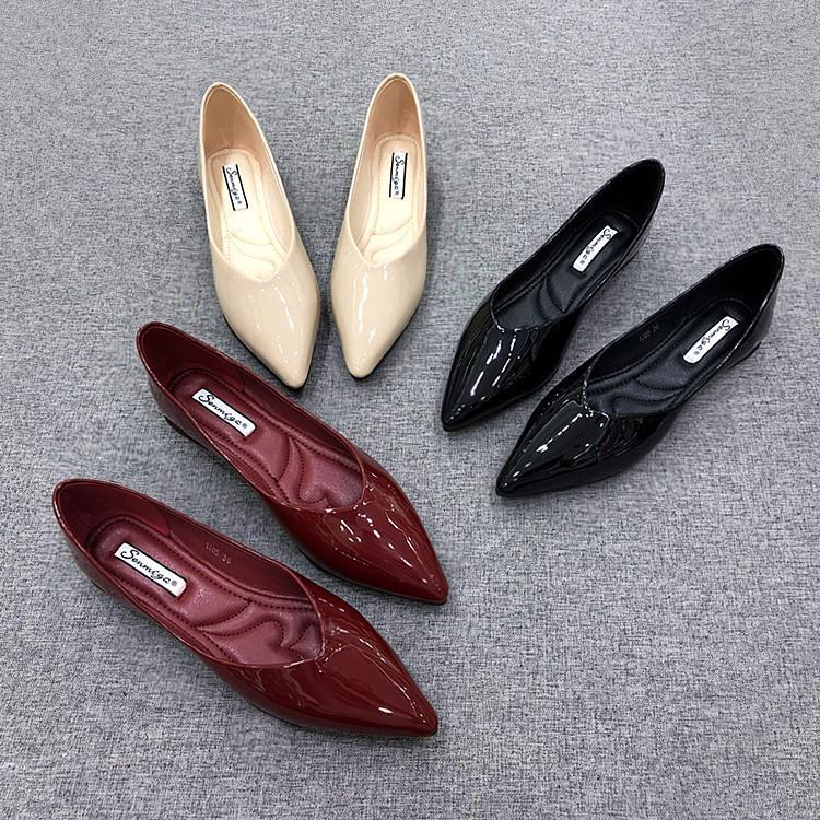 Giày Búp Bê Da Mềm Mũi Nhọn Thời Trang Mùa Hè 2023 Cho Nữ