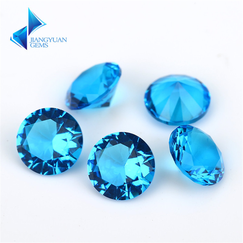Đá Thủy Tinh Tổng Hợp Màu Xanh Dương Đậm Kích Cỡ 4.0-10.0mm Dùng Làm Trang Sức