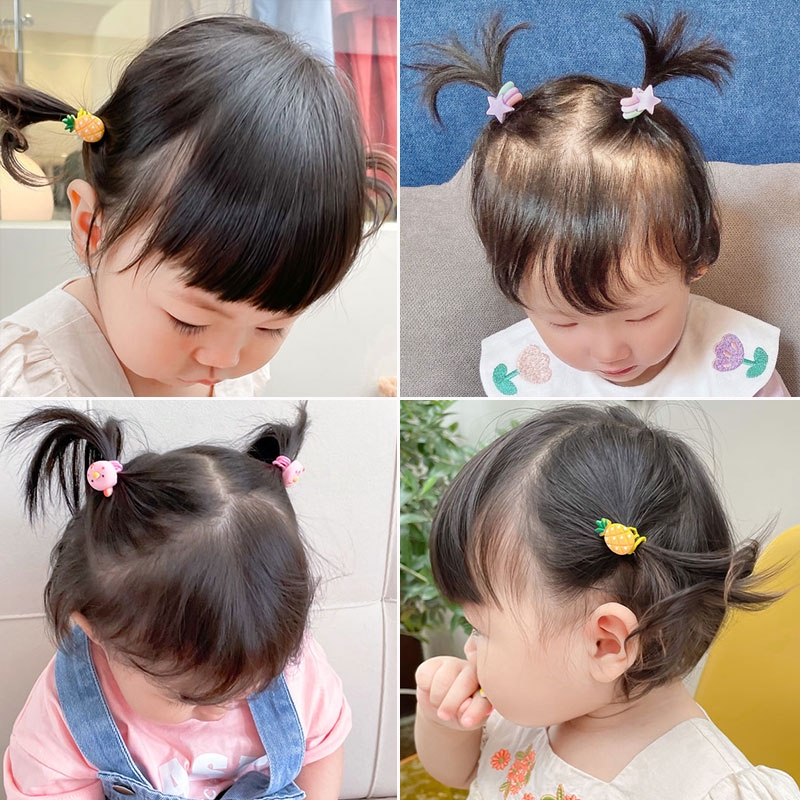 Set 10 dây buộc tóc họa tiết dễ thương dành cho bé gái