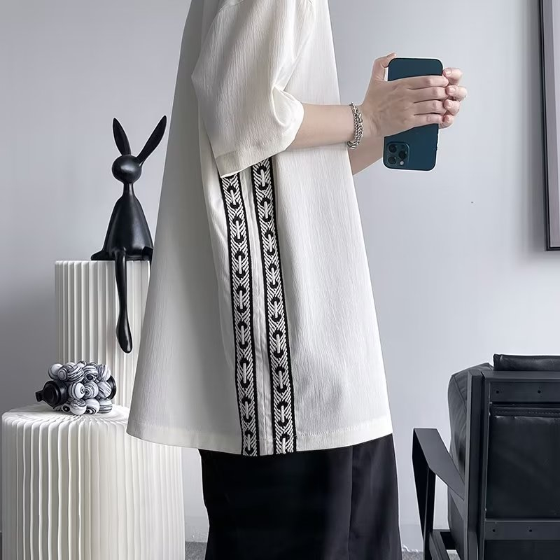 Áo Thun polo Dáng Rộng Thời Trang Hàn Quốc Đơn Giản Dành Cho Nam áo polo xanh áo polo nam có túi Áo Polo có khóa kéo