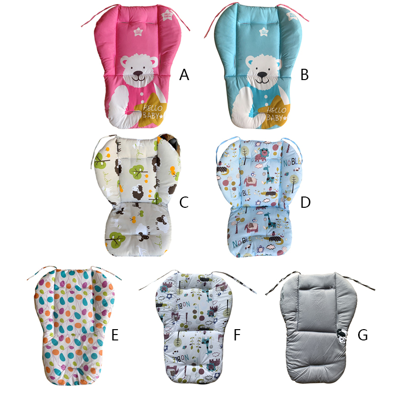 Đệm Lót Ghế Ngồi Xe Đẩy Em Bé Dày Dặn Mềm Mại Họa Tiết Hoa Hoạt Hình Dễ Thương