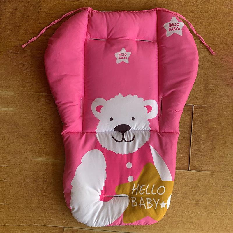 Đệm Lót Ghế Ngồi Xe Đẩy Em Bé Dày Dặn Mềm Mại Họa Tiết Hoa Hoạt Hình Dễ Thương