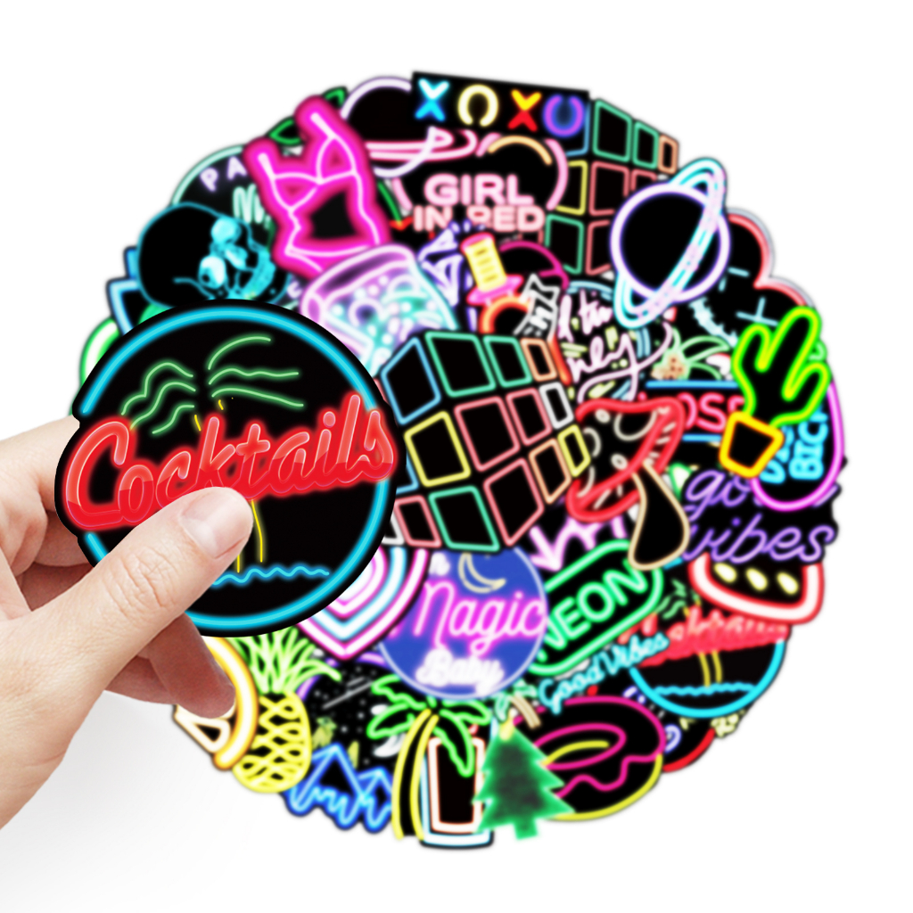 Bộ 50 hình dán họa tiết Graffiti bằng Vinyl chống thấm nước trang trí sổ tay