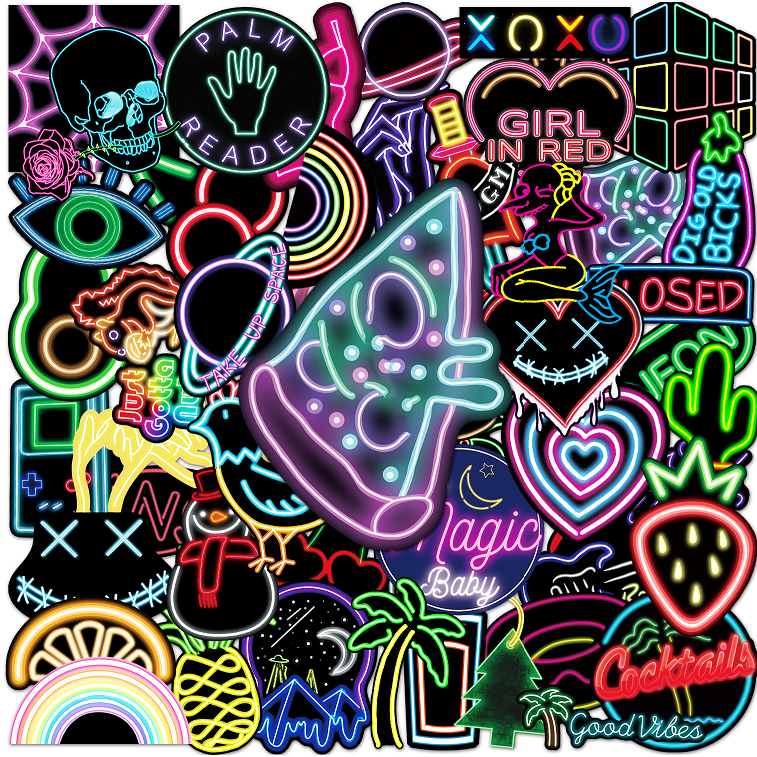 Bộ 50 hình dán họa tiết Graffiti bằng Vinyl chống thấm nước trang trí sổ tay