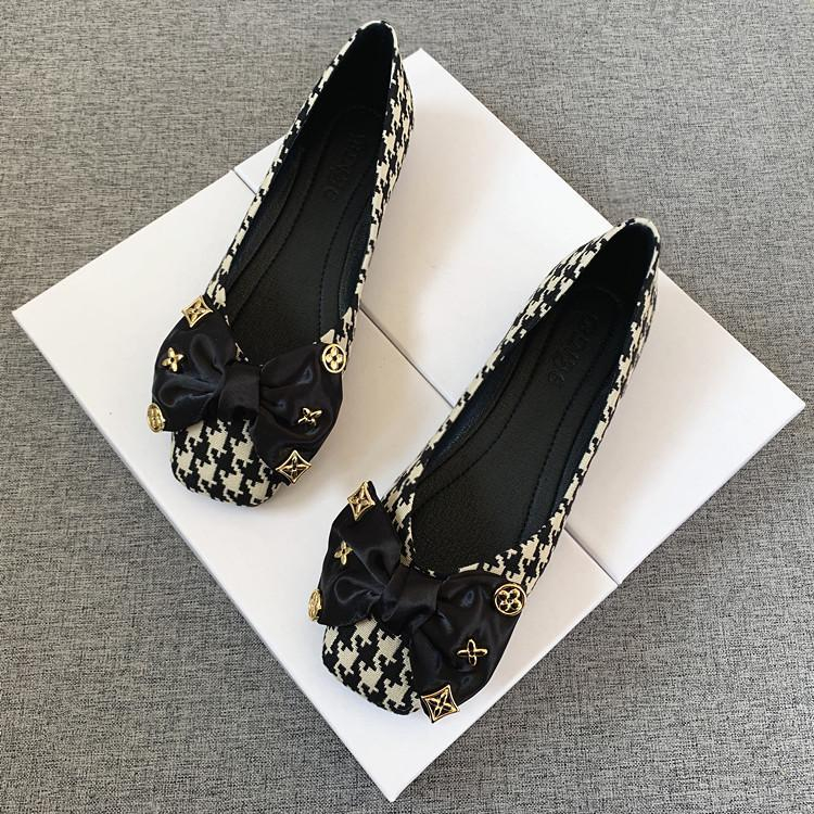 Giày Búp Bê Đế Mềm Mũi Vuông Đính Nơ Thời Trang 2023 Cho Nữ Size 32-44