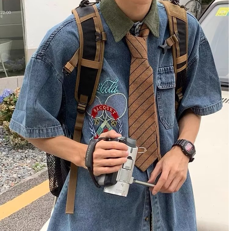 Áo Sơ Mi Tay Ngắn Dáng Rộng Phong Cách Cao Bồi Nhật Bản Thời Trang Mùa Hè Cho Nam Và Nữ