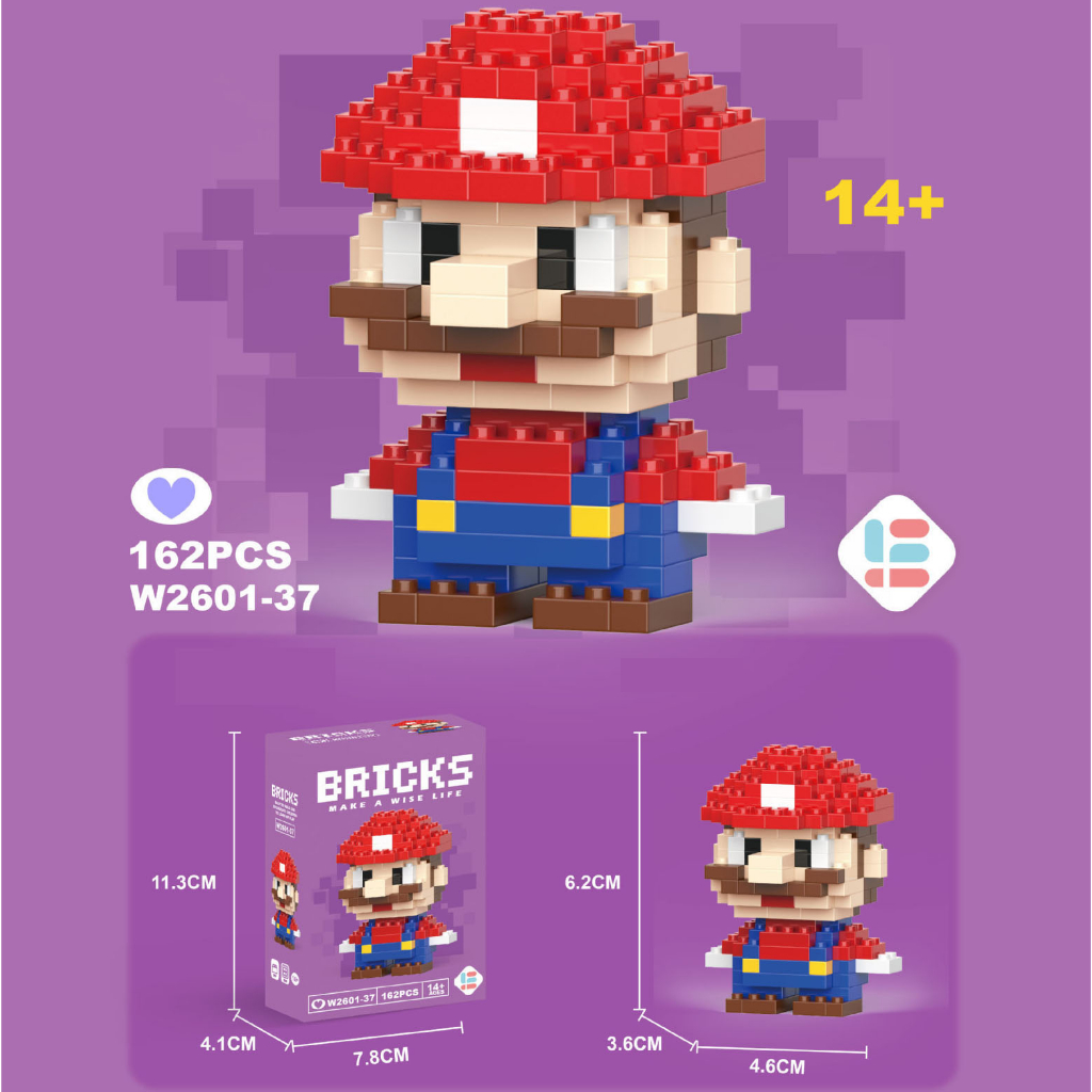 Đồ Chơi Lắp Ráp Mô Hình Nhân Vật Hoạt Hình Mini Dễ Thương