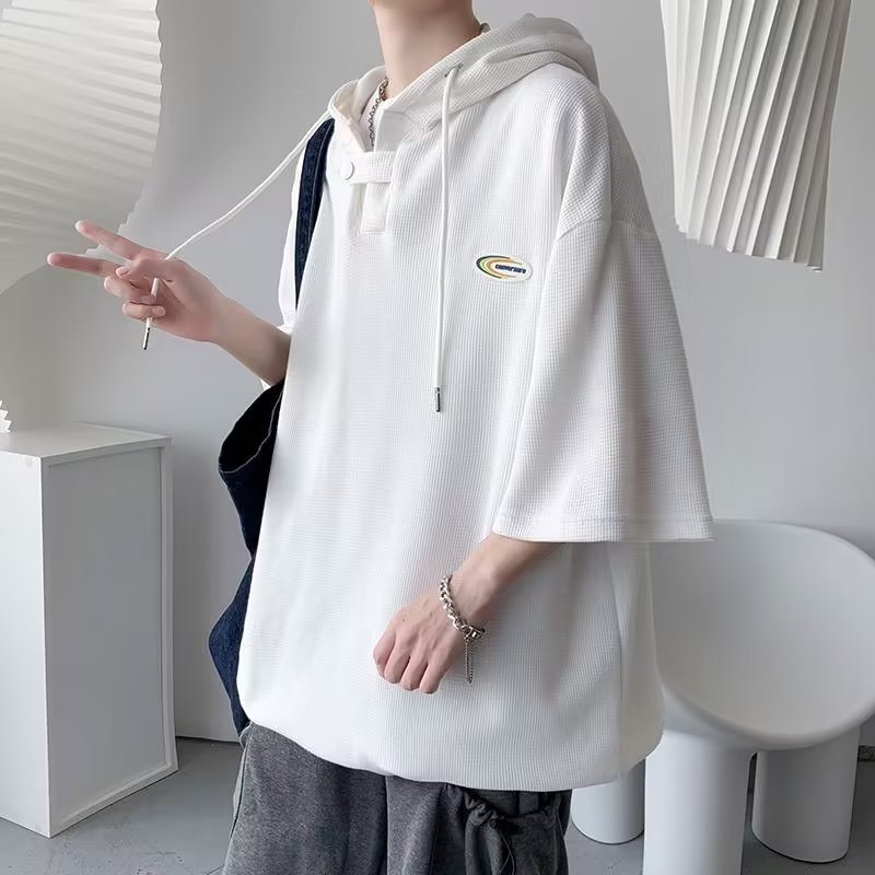 【M-5XL】Áo hoodie Tay Ngắn Dáng Rộng Đơn Giản Thời Trang Hàn Quốc Cho Nam simple áo hoodie form rộng oversize áo hoodie unisex