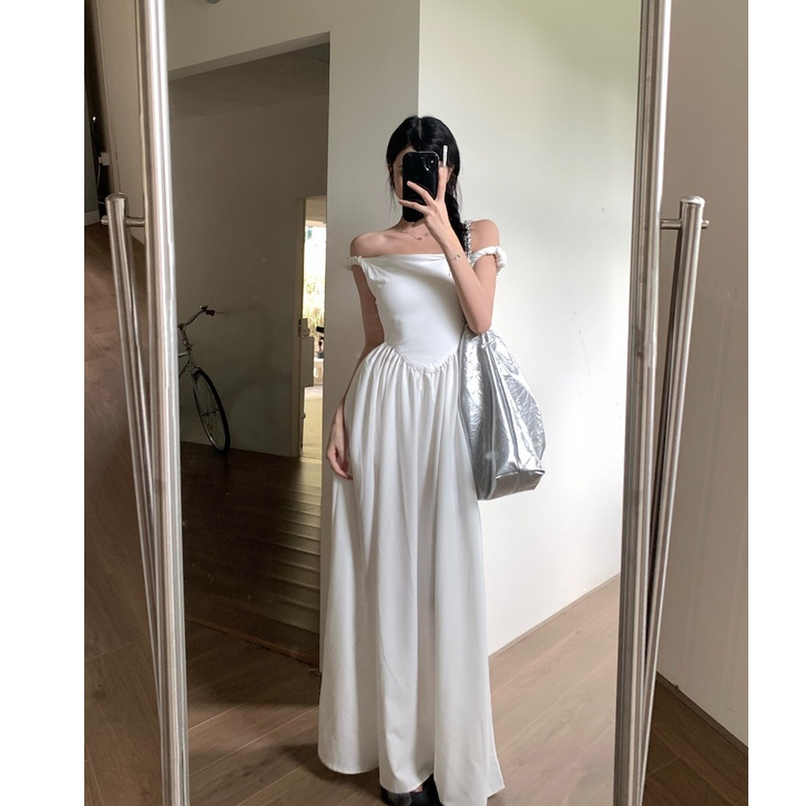 「Nonfatgirl」Pure Desire Eros Đầm Dài Một Mảnh Ôm Dáng Vừa Vặn Hở Vai Eo Hẹp Eo Quyến Rũ Cho Nữ @