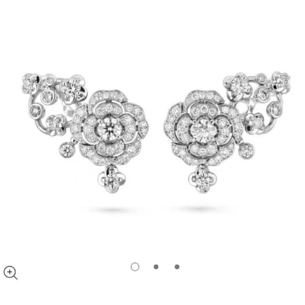 Camellia bông tai bạc nữ khuyên tai bạc tròn Kẹp tai