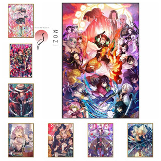 MOZI✨kẻ giết ma 40*50cm tranh tô màu theo số tranh tô màu số hoá tranh sơn dầu số  tranh số hóa gam sơn acrylic  tranh số hoá anime tranh số hoá tô màu theo sốTranh Sơn Dầu Trang Trí Hình Nhân Vật Hoạt Hình Demon Slayer