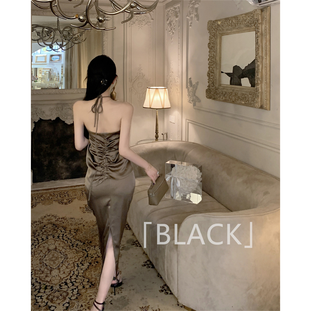 Black vn Set Áo Hai Dây Họa Tiết Hoa Và Chân Váy Maxi Lưng Cao Quyến Rũ Dành Cho Nữ