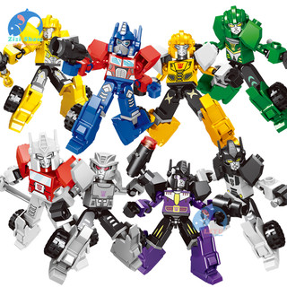 8 Transformers Khối Xây Dựng Đồ Chơi Khối Xây Hình Optimus Prime Lắp Ráp Robot Đồ Chơi Biến Hình