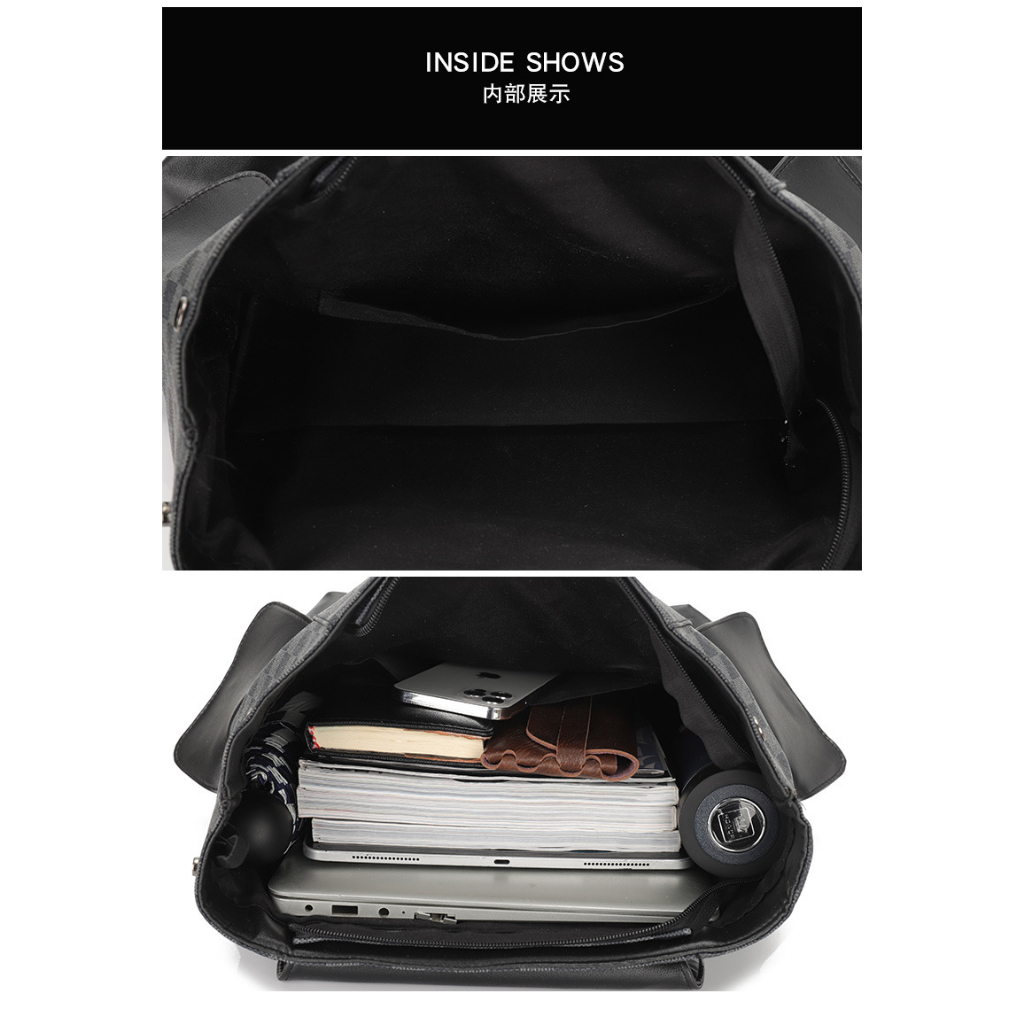 JINRU Balo Da Backpack Unisex Chống Nước 2023 NEW K96T0EZ