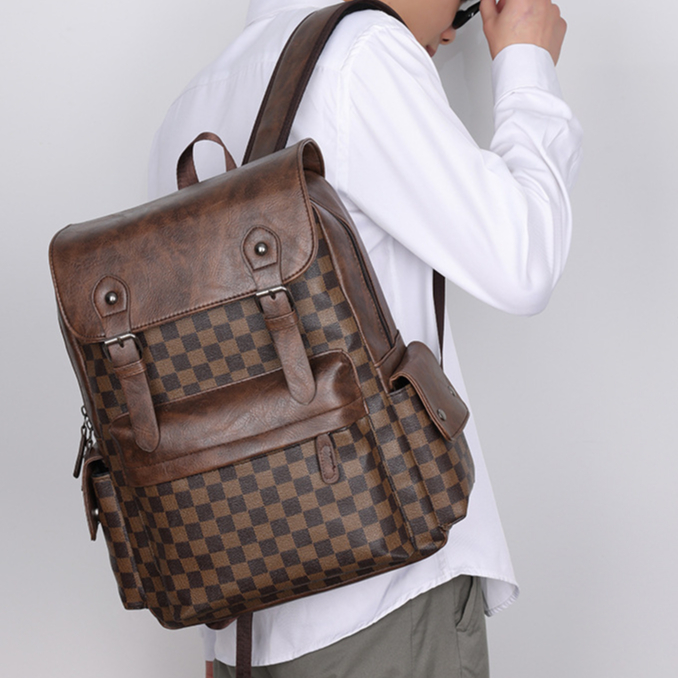 JINRU Balo nam Balo da mềm PU nhiều màu Cỡ Lớn Balo Thời Trang 2023 NEW L95S0M9