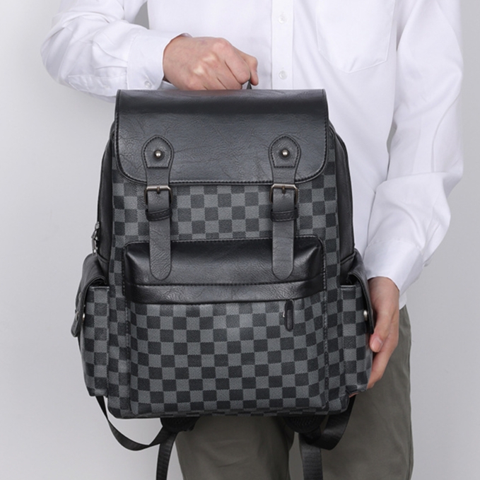 JINRU Balo nam Balo da mềm PU nhiều màu Cỡ Lớn Balo Thời Trang 2023 NEW L95S0M9