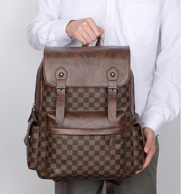 JINRU Balo nam Balo da mềm PU nhiều màu Cỡ Lớn Balo Thời Trang 2023 NEW L95S0M9