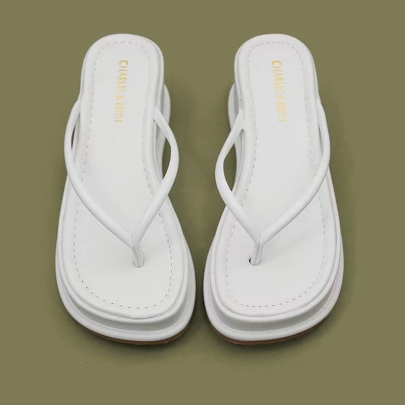 Dép lê xỏ ngón nữ mùa hè mặc bên ngoài đế dày