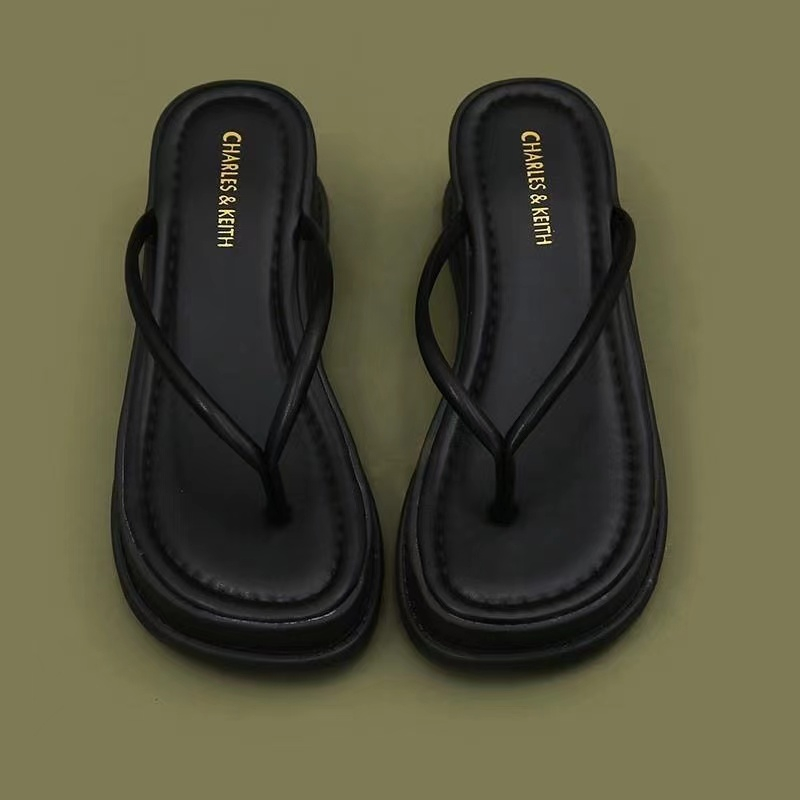 Dép lê xỏ ngón nữ mùa hè mặc bên ngoài đế dày