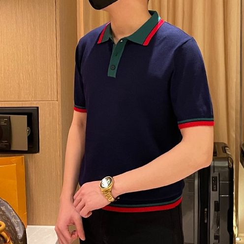 Áo Thun polo Dệt Kim Cao Cấp Thời Trang Mùa Hè Cho Nam Size M-3xl