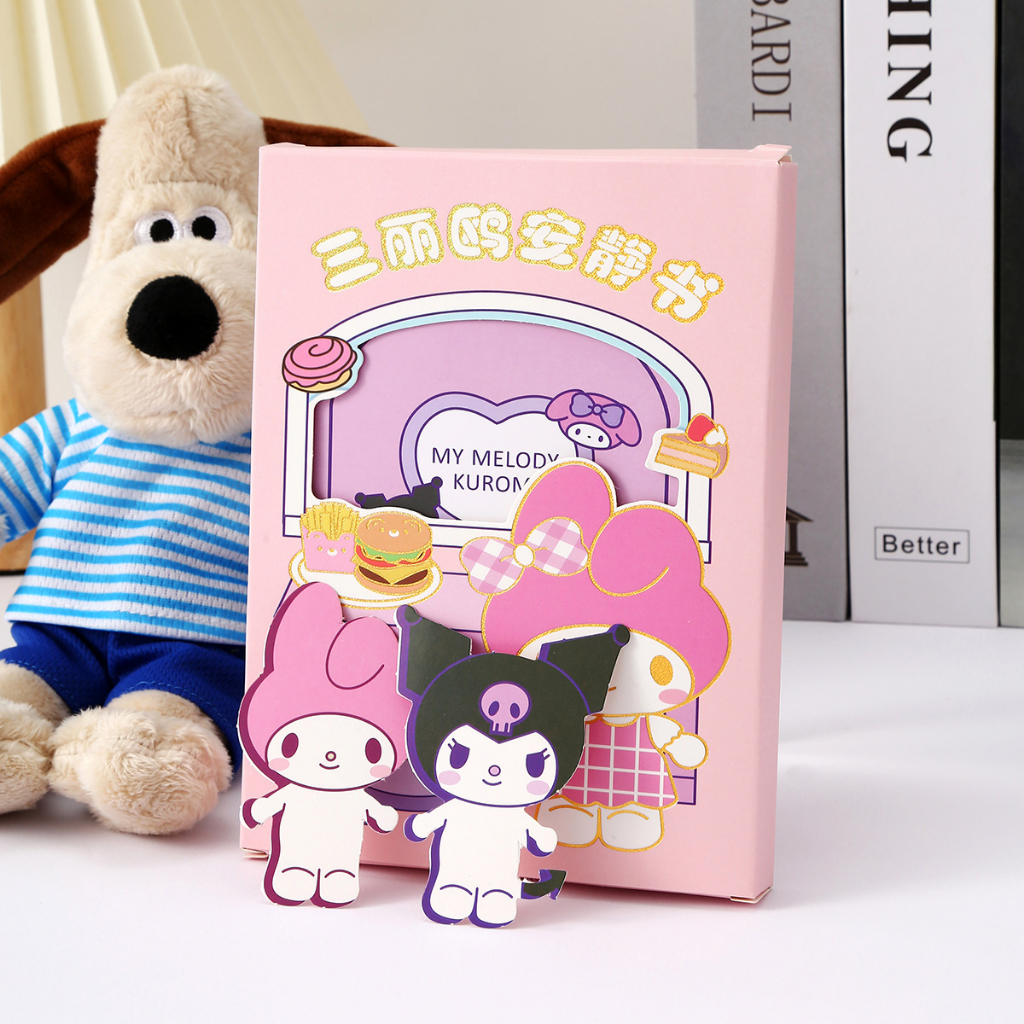 Sanrio quiet book kuromi melody sticker book đồ chơi giải nén dành cho trẻ em handmade diy semi-finished product material sg090