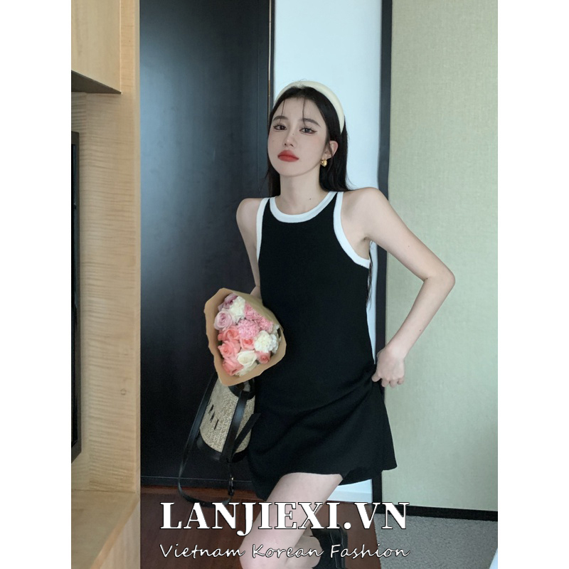 LANJIEXI Đầm Dệt Kim Sát Nách Dáng Ôm Quyến Rũ Thời Trang Mùa Hè Cho Nữ